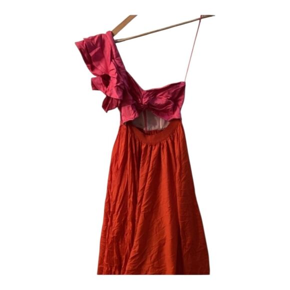 AMUR RTR Pink Red Cleopatra Pleated Dress - Picture 2 of 15